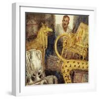 Howard Carter Discovered the Lost Burial Chamber of Tutankhamen-John Millar Watt-Framed Giclee Print