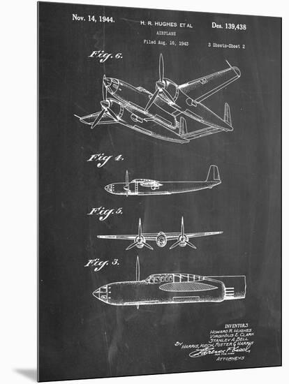 Howard Hughes Airplane Patent-null-Mounted Art Print