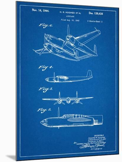 Howard Hughes Airplane Patent-null-Mounted Art Print