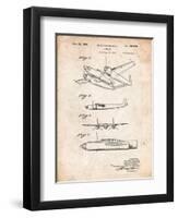 Howard Hughes Airplane Patent-Cole Borders-Framed Art Print