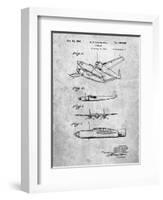 Howard Hughes Airplane Patent-Cole Borders-Framed Art Print