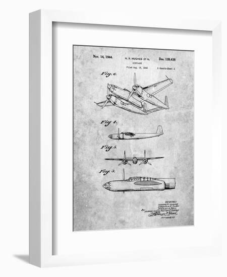 Howard Hughes Airplane Patent-Cole Borders-Framed Art Print