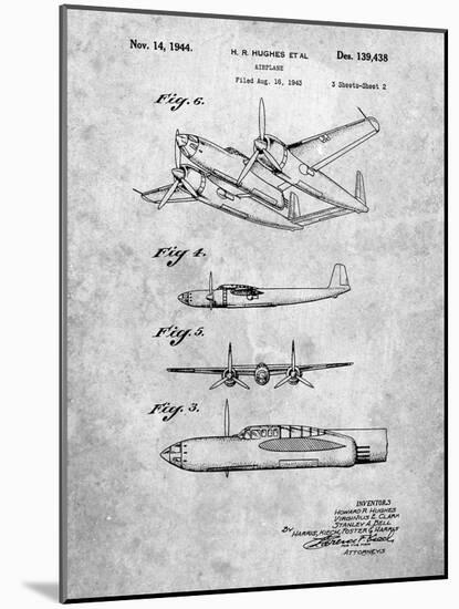 Howard Hughes Airplane Patent-Cole Borders-Mounted Art Print