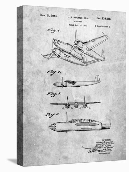 Howard Hughes Airplane Patent-Cole Borders-Stretched Canvas