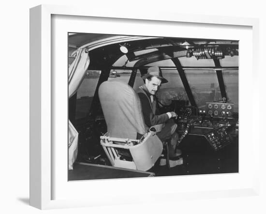 Howard Hughes in Spruce Goose Wooden Plane Photograph - Los Angeles, CA-Lantern Press-Framed Art Print