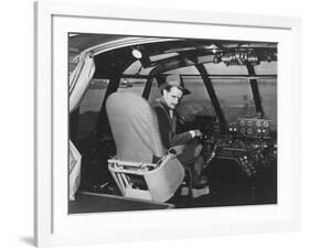 Howard Hughes in Spruce Goose Wooden Plane Photograph - Los Angeles, CA-Lantern Press-Framed Art Print