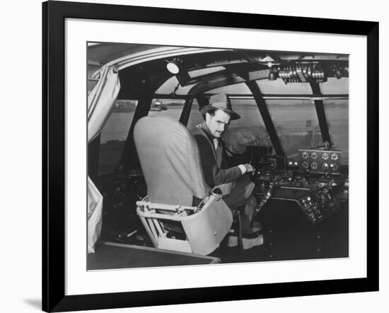 Howard Hughes in Spruce Goose Wooden Plane Photograph - Los Angeles, CA-Lantern Press-Framed Art Print