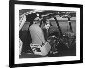 Howard Hughes in Spruce Goose Wooden Plane Photograph - Los Angeles, CA-Lantern Press-Framed Art Print