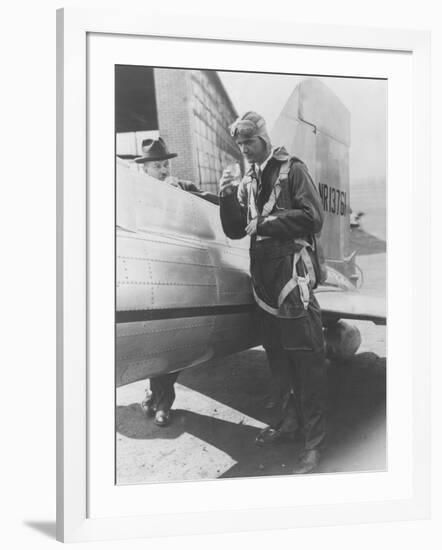 Howard Hughes Pilot Boarding Plane in Full Uniform Photograph - Newark, NJ-Lantern Press-Framed Art Print