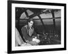 Howard Hughes Sitting at the Controls of His 200 Ton Flying Boat Called the "Spruce Goose"-J^ R^ Eyerman-Framed Premium Photographic Print