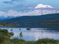 The Rugged Snow-Covered Peaks of the Alaska Range and Shore of Wonder Lake-Howard Newcomb-Photographic Print