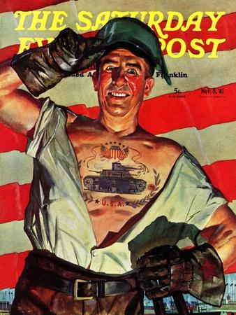 "Tank Tattoo," Saturday Evening Post Cover, November 8, 1941