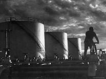 Huge Storage Tanks of Aramco Oil Co-Howard Sochurek-Photographic Print