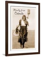 Howdy from Colorado, Cowgirl-null-Framed Art Print