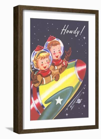 Howdy from Kids in Outer Space-null-Framed Art Print