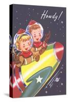 Howdy from Kids in Outer Space-Found Image Press-Stretched Canvas