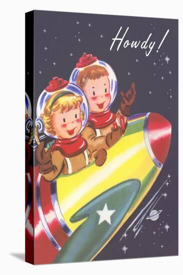 Howdy from Kids in Outer Space-Found Image Press-Stretched Canvas
