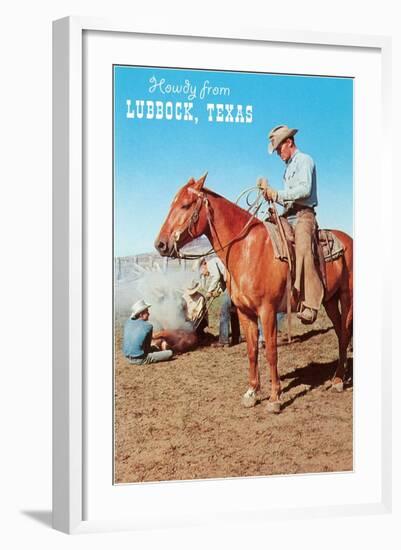 Howdy from Lubbock, Branding-null-Framed Art Print