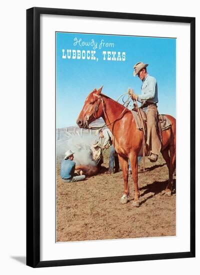 Howdy from Lubbock, Branding-null-Framed Art Print