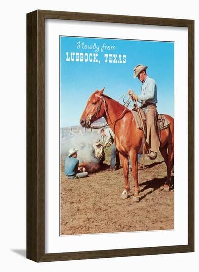 Howdy from Lubbock, Branding-null-Framed Art Print