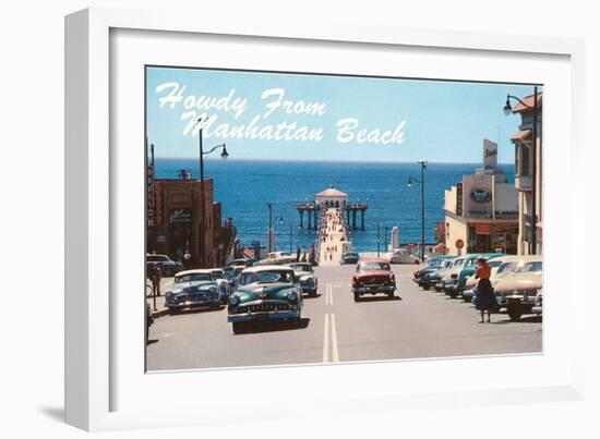 Howdy from Manhattan Beach, California-null-Framed Art Print