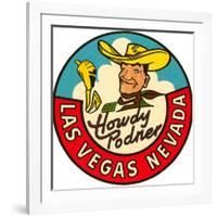 Howdy Podner Logo, Las Vegas, Nevada-null-Framed Art Print