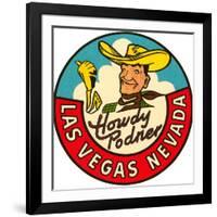 Howdy Podner Logo, Las Vegas, Nevada-null-Framed Art Print