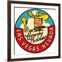 Howdy Podner Logo, Las Vegas, Nevada-null-Framed Art Print