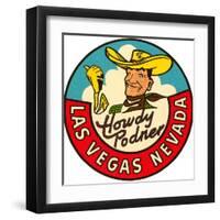 Howdy Podner Logo, Las Vegas, Nevada-null-Framed Art Print