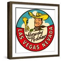 Howdy Podner Logo, Las Vegas, Nevada-null-Framed Art Print