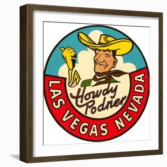 Howdy Podner Logo, Las Vegas, Nevada-null-Framed Art Print