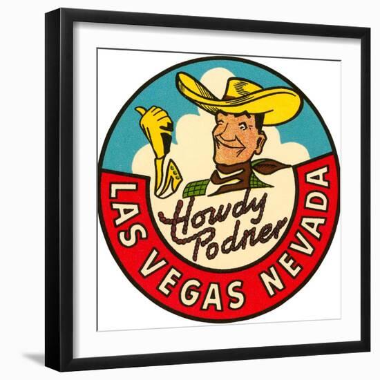 Howdy Podner Logo, Las Vegas, Nevada-null-Framed Art Print