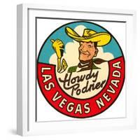 Howdy Podner Logo, Las Vegas, Nevada-null-Framed Art Print