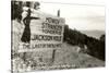 Howdy Stranger, Sign into Jackson Hole, Wyoming-null-Stretched Canvas