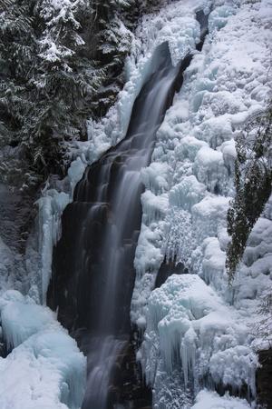 Partially frozen Fletcher Falls, British Columbia, Canada