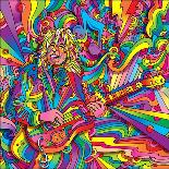 Guitars-Peace-Love-Music-Howie Green-Giclee Print