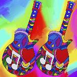 Pop Art Guitar Heart Brush-Howie Green-Giclee Print