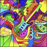 Pop Art Guitar Swirls-Howie Green-Giclee Print
