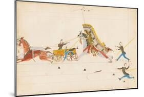 Howling Wolf Fighting Soldiers, 1874-75-null-Mounted Giclee Print