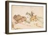 Howling Wolf Hunting Buffalo, 1874-75-null-Framed Giclee Print
