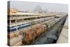 Howrah Railway Station, with Howrah Bridge Beyond, Kolkata (Calcutta), West Bengal, India, Asia-Tony Waltham-Stretched Canvas