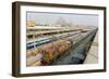 Howrah Railway Station, with Howrah Bridge Beyond, Kolkata (Calcutta), West Bengal, India, Asia-Tony Waltham-Framed Photographic Print