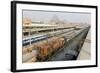 Howrah Railway Station, with Howrah Bridge Beyond, Kolkata (Calcutta), West Bengal, India, Asia-Tony Waltham-Framed Photographic Print