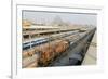 Howrah Railway Station, with Howrah Bridge Beyond, Kolkata (Calcutta), West Bengal, India, Asia-Tony Waltham-Framed Photographic Print