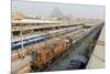 Howrah Railway Station, with Howrah Bridge Beyond, Kolkata (Calcutta), West Bengal, India, Asia-Tony Waltham-Mounted Photographic Print