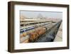 Howrah Railway Station, with Howrah Bridge Beyond, Kolkata (Calcutta), West Bengal, India, Asia-Tony Waltham-Framed Photographic Print