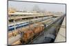 Howrah Railway Station, with Howrah Bridge Beyond, Kolkata (Calcutta), West Bengal, India, Asia-Tony Waltham-Mounted Photographic Print