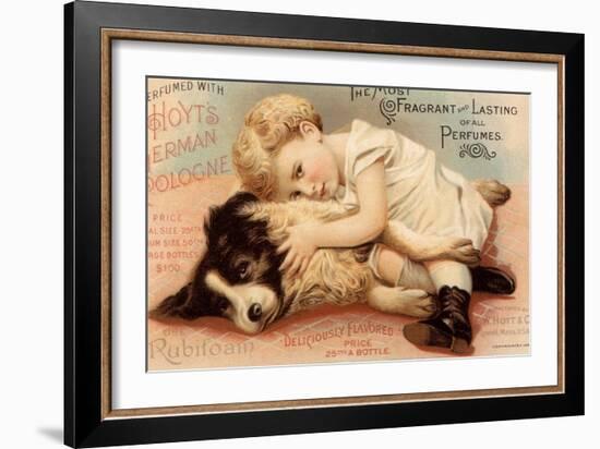 Hoytes Cologne, Dogs, Womens, USA, 1890-null-Framed Giclee Print