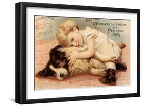 Hoytes Cologne, Dogs, Womens, USA, 1890-null-Framed Premium Giclee Print