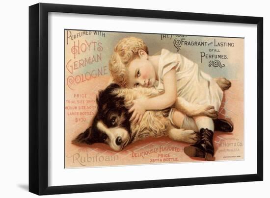 Hoytes Cologne, Dogs, Womens, USA, 1890-null-Framed Giclee Print